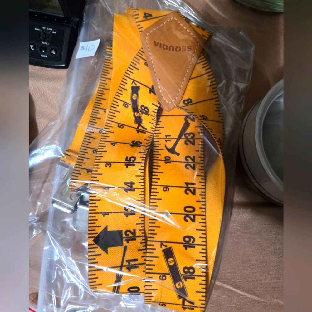 VINTAGE TAPE MEASURE ELASTIC SUSPENDERS